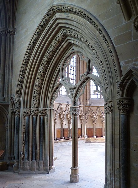 Entrance portal of the Chapter House with the famous carved foliage