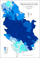 Udeo Srba u Srbiji po opštinama 1981. godine