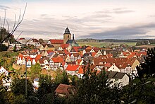 Historischer Ortskern von Naumburg (Hessen) mit etlichen Fachwerkhäusern