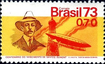 Postzegel ter ere van Santos-Dumont (1973)