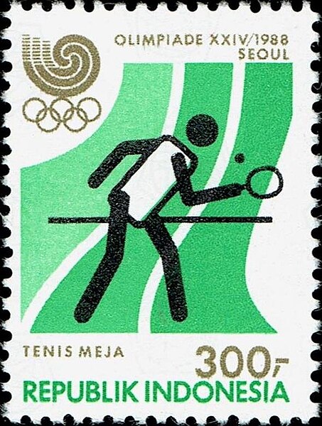 File:Stamp of Indonesia - 1988 - Colnect 256520 - Table tennis.jpeg