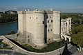 Tours du château avec le Rhône en arrière-plan