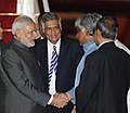 The Prime Minister, Shri Narendra Modi being received by the Prime Minister of Sri Lanka, Mr. Ranil Wickremesinghe on his arrival, at Bandaranaike International Airport, in Colombo, on March 13, 2015.jpg
