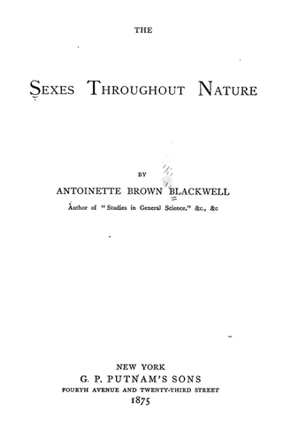 <i>The Sexes Throughout Nature</i>