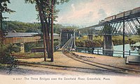 Early bridges over the Deerfield River c. 1915