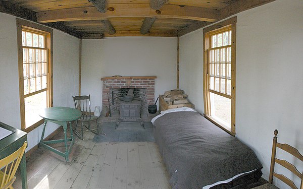 Reconstruction of Henry David Thoreau's cabin on the shores of Walden Pond