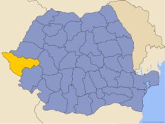 Letak County Timiş di Rumania