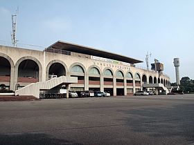 Tochigi Sports Park Athletics Stadium and Clock Tower 2011.jpg
