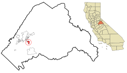 Location in Tuolumne County and the state of کالیفورنیا ایالتی