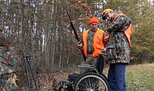 Deer hunters wearing blaze orange for identification as humans, not game animals USMC-11410.jpg