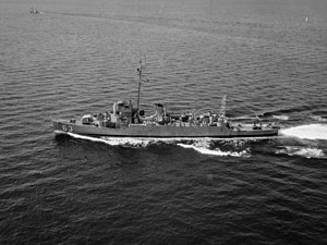 USS Lloyd (APD-63) underway off the Boston Lightship on 5 July 1951 (7575248).jpg