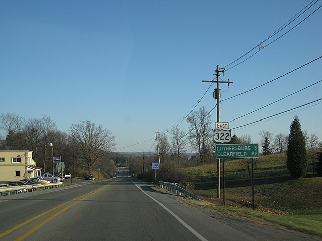 US 322 eastbound past US 119 in Sandy Township