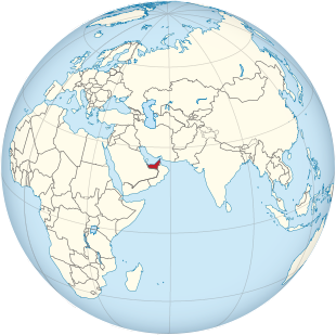 United Arab Emirates on the globe (Afro-Eurasia centered).svg