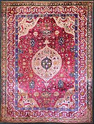 Unknown, Iran, mid-16th Century - The Rothschild Small Silk Medallion Carpet - Google Art Project.jpg