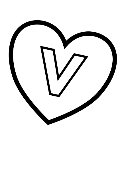 v is for valentine coloring pages - photo #16