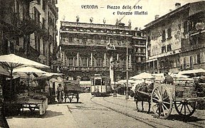Piazza delle Erbe (cartolina d'epoca)