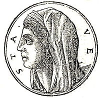 Vesta selon le Promptuarii Iconum Insigniorum de Guillaume Rouillé (1553)