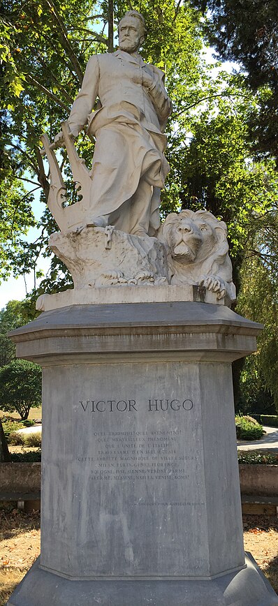 Statue of Victor Hugo in Rome, Italy. It is across from the Museo Carlo Bilotti on Viale Fiorello La Guardia.