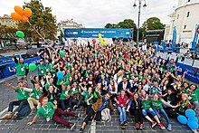 Volunteers of Vilnius Marathon Vilnius Marathon 2015 volunteers by Augustas Didzgalvis.jpg