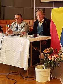 Vojtěch Merunka and Jan van Steenbergen at the Second Interslavic Conference in 2018