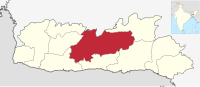 मानचित्र जिसमें पश्चिम खासी हिल्स ज़िला West Khasi Hills district हाइलाइटेड है