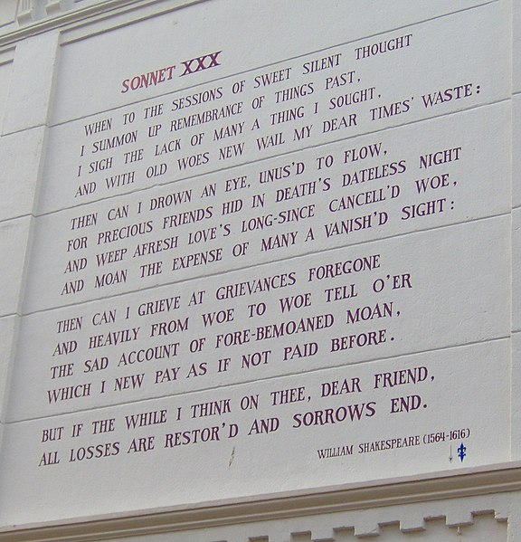 File:William Shakespeare - Sonnet XXX - Rapenburg 30, Leiden (cropped).JPG