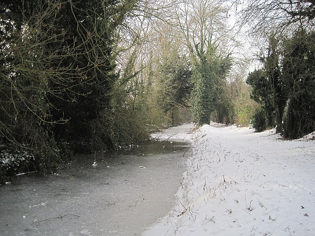 The canal near Grove frozen in December 2010
