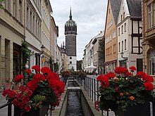 Wittenberg was once one of the most important cities in Germany, especially for its close connection with Martin Luther. Wittenberg - Stadtbach in der Schlossstrasse (Town Stream in the Schlossstrasse) - geo.hlipp.de - 28216.jpg