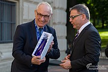 Prof. Dr. Wolfgang Wessels is being awarded the "Vision for Europe", Prague European Summit 2016. Wolfgang Wessels Vision for Europe.jpg