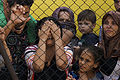 Women and children among Syrian refugees striking at the platform of Budapest Keleti railway station. Refugee crisis. Budapest, Hungary, Central Europe, 4 September 2015.