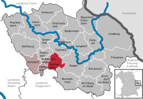 Poziția Zachenberg pe harta districtului Regen