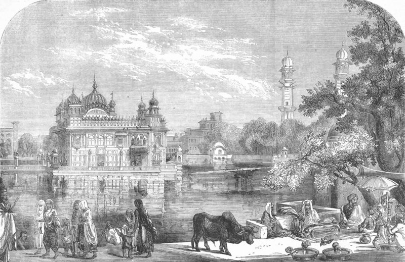 File:"A Sikh Temple (Golden Temple) in Umritzir (Amritsar)", Illustrated London News, 1858.jpg