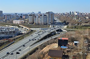 Вид на проспект Универсиады и транспортную развязку «Аметьево»