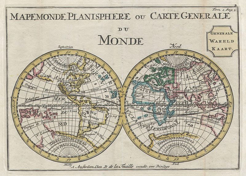 File:1706 de La Feuille Map of the World on Hemisphere Projection - Geographicus - Mapemonde-lafeuille-1706.jpg