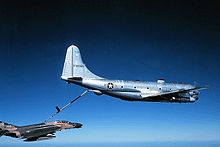 181st Air Refueling Squadron KC-97L Stratotanker. AF Ser. No. 53-0360, refueling an 81st Tactical Fighter Wing F-4E Phantom II circa 1975. This KC-97 is now in the collection of the Malmstrom Museum at Malmstrom AFB, displayed as AF Ser. No. 52-2638. 181st Air Refueling Squadron KC-97L Stratotanker 53-0360.jpg