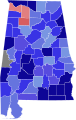 1888 Alabama Gubernatorial Election by County