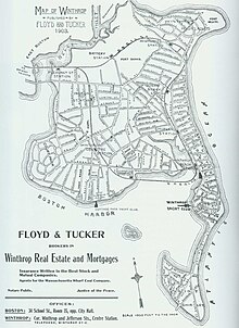 1903 map showing the stations of the former Winthrop Loop of the Boston, Revere Beach and Lynn Railroad