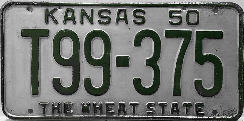 File:1950 Kansas license plate.JPG