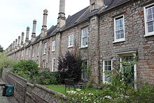 Numbers 1 to 13 1 to 13 Vicars Close, Wells including boundary walls.JPG