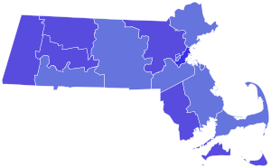 2006 United States Senate election in Massachusetts results map by county.svg