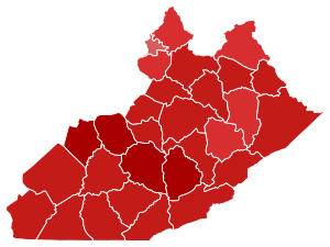2008 Kentucky's 5th congressional district election results map by county.svg