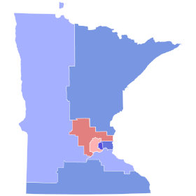 2014 United States Senate election in Minnesota results map by congressional district.svg