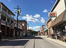 Main Street in downtown Franklin 2016-06-06 09 38 36 View south along U.S. Route 220 (Main Street) just south of Pine Street in Franklin, Pendleton County, West Virginia.jpg