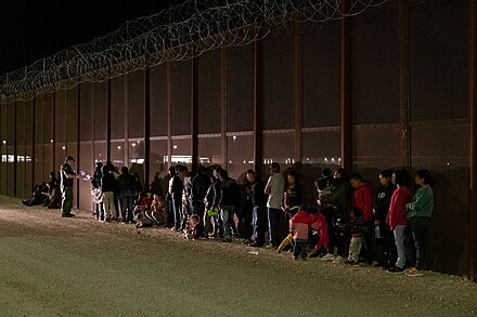 A large group of people claimed by the U.S. Customs and Border Protection to be illegal aliens.