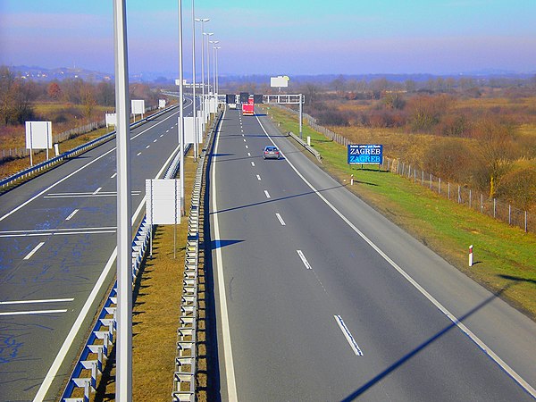 A2 near Zaprešić mainline toll plaza