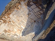 Marble quarries in Turkey. Turkey's reserves amount to 72% of the world's total. ALI EKSI KMPASA BEJI - panoramio.jpg