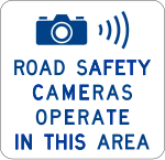 Road Safety cameras operate in this area sign (Victoria)