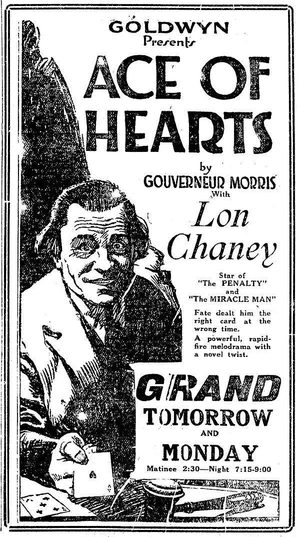 Newspaper advertisement for the film, 1921.