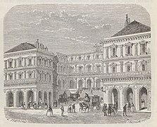 Le bâtiment sur la rue Saint-Lazare en 1867.