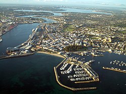 Fremantle látképe a magasból